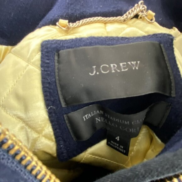 NWT J. Crew $398 Navy Stadium Hooded Parka Coat 4 - Picture 5 of 6